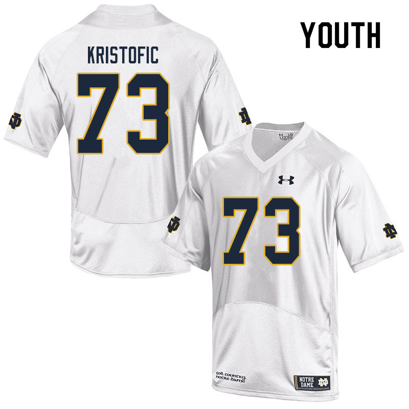 Youth #73 Andrew Kristofic Notre Dame Fighting Irish College Football Jerseys Sale-White